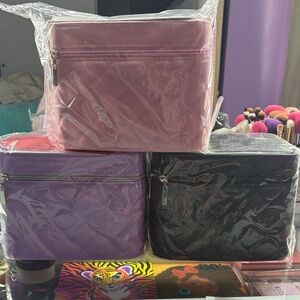 Quilted Pink, Purple, and Black Women's Bag Set
